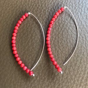 🧡🧡Unique Coral & Sterling Silver Earrings🧡🧡